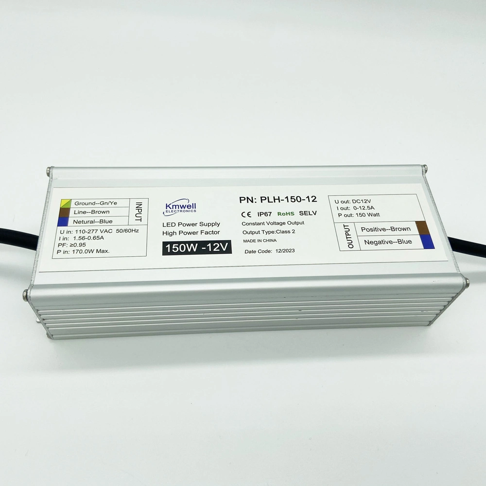 Dual Output 12V 12.5A 150W AC DC LED Power Supply with IP67 Reach SAA Rcm