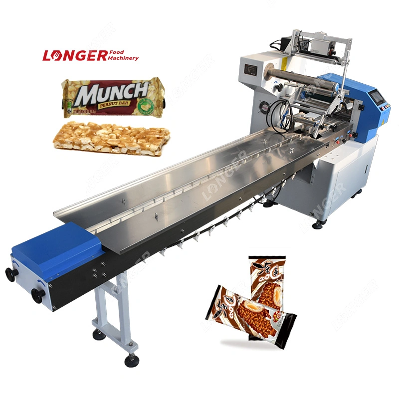 China Trade Cookie Film Pack Making Flat Package Filling Packing Stick Biscuit Flow Wrap Machine for Food