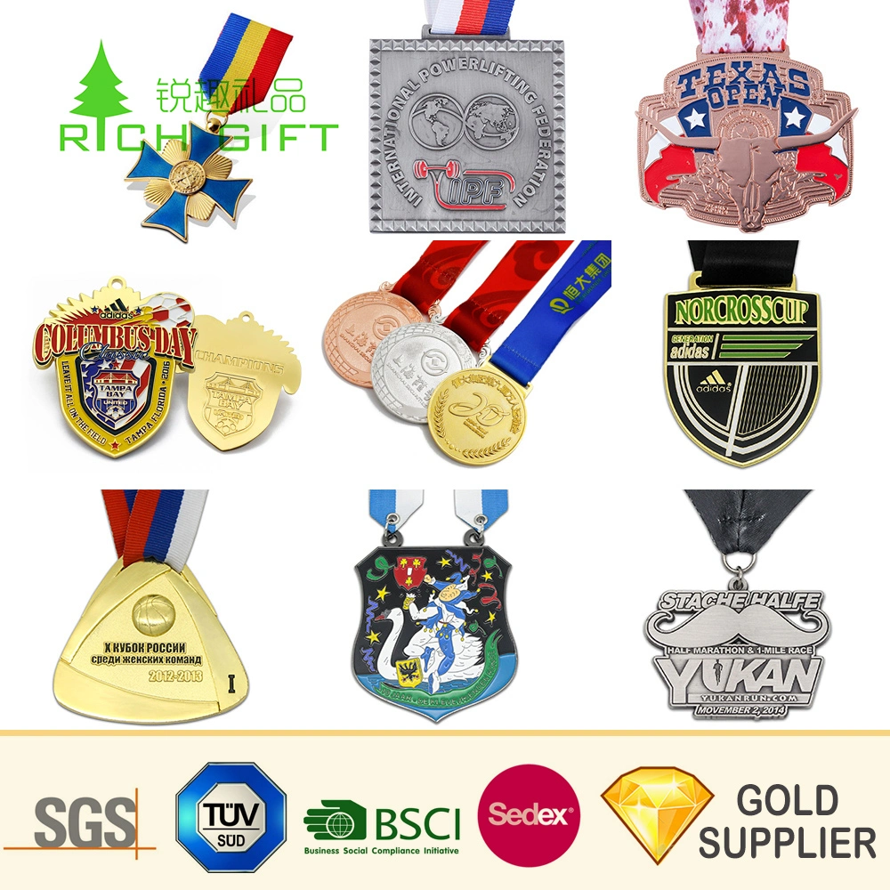 Unique Design Custom Metal Embossed 3D Silver Plated 3K 5K 10K Running Medals for Race Events