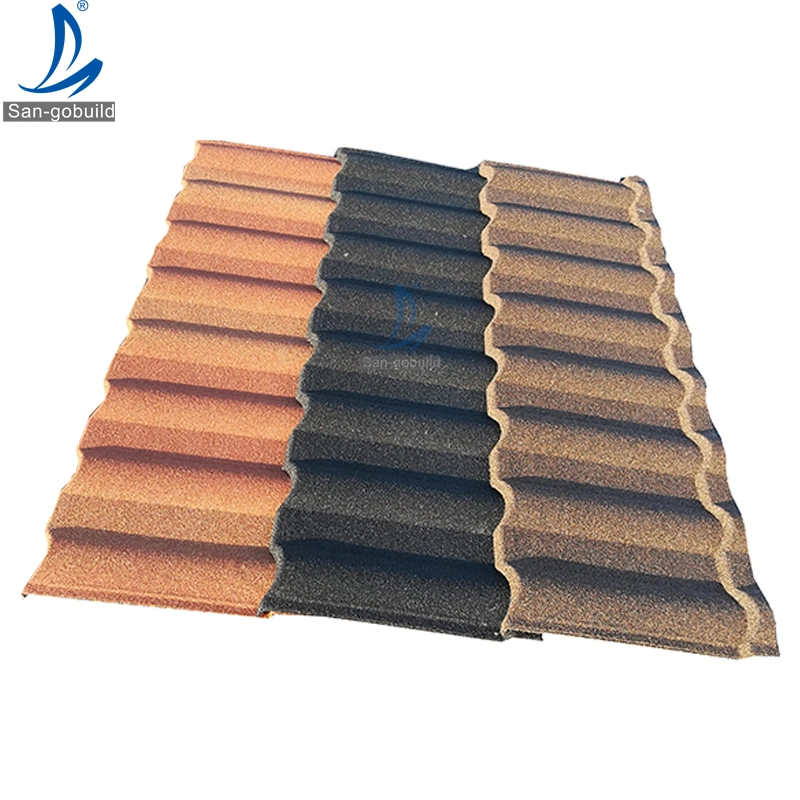 Egypt Colored Stone Coated Zinc Aluminium Roof Sheets Weather Resistant Decorative Roofing Material 26 Gauge