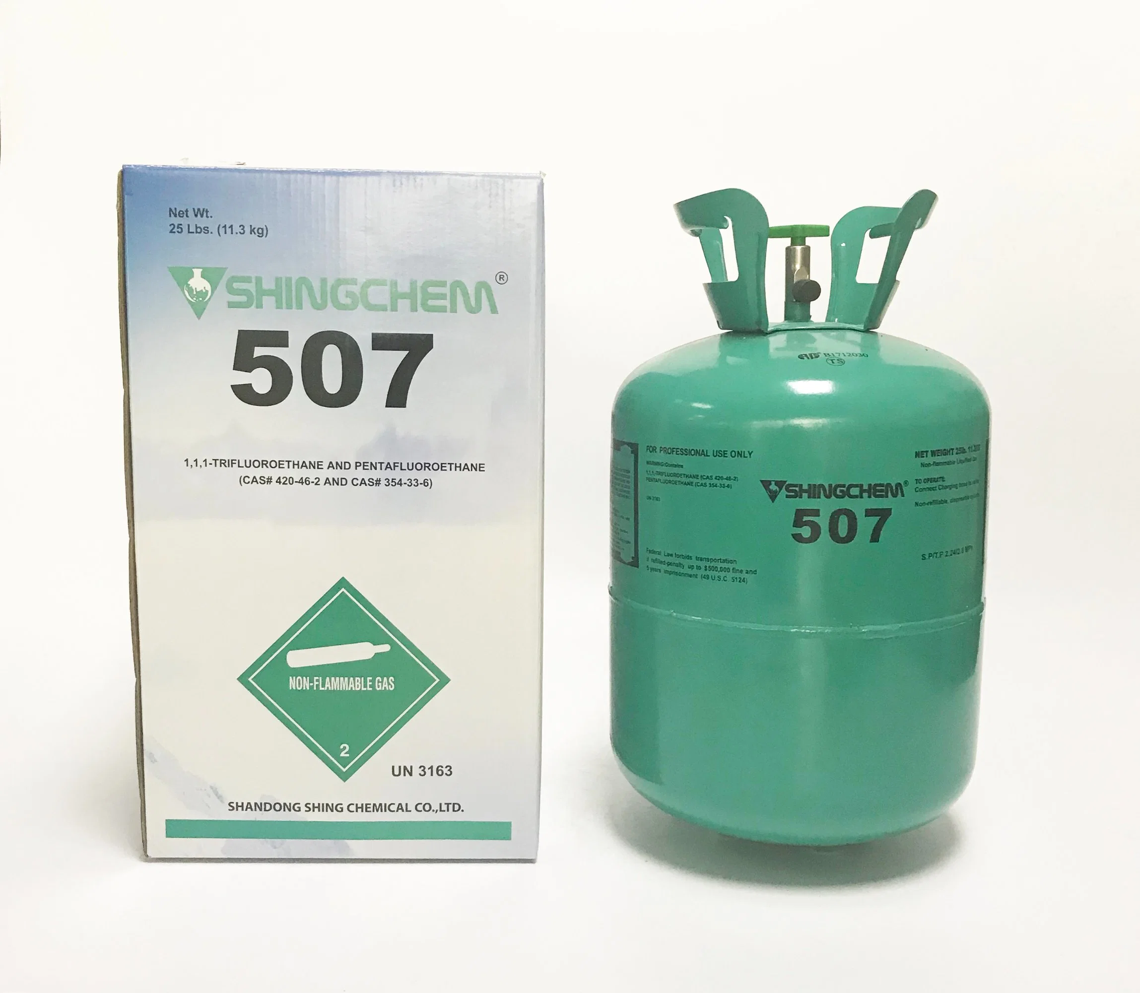 R507 Shingchem 99.8% 11.3kg Mixed Refrigerant R507 for Commercial Refrigeration Refrigerant Gas