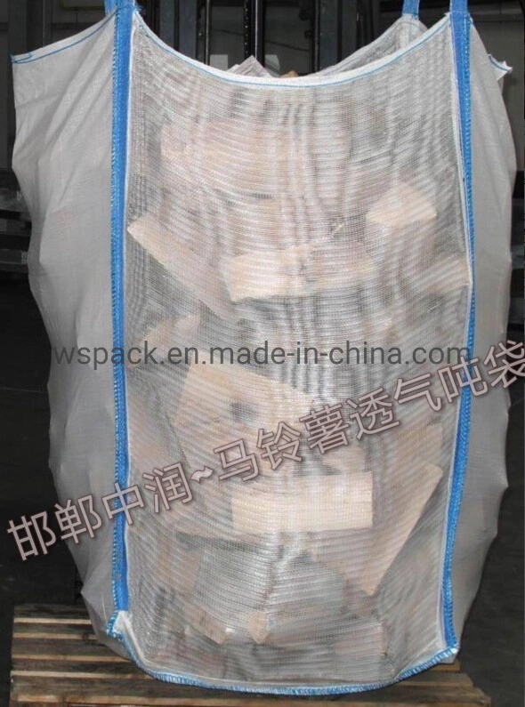 FIBC PP Strong Ventilated Mesh Big Bags for Firewood Potatoes Wood Chips