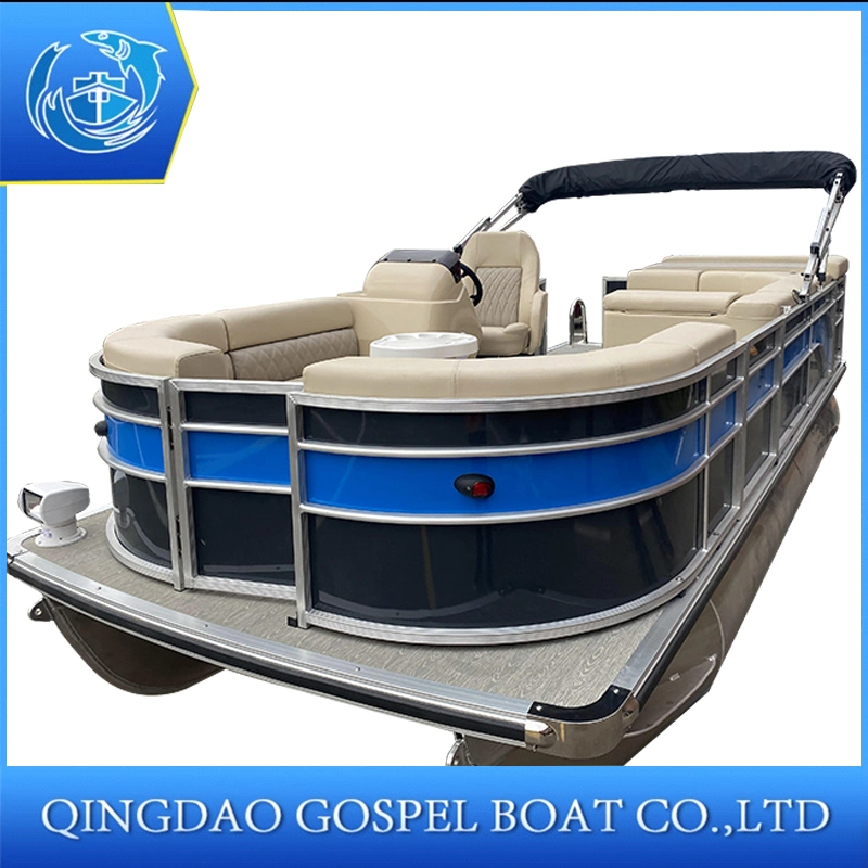 25ft China Pontoon Boat bote de pesca de agua