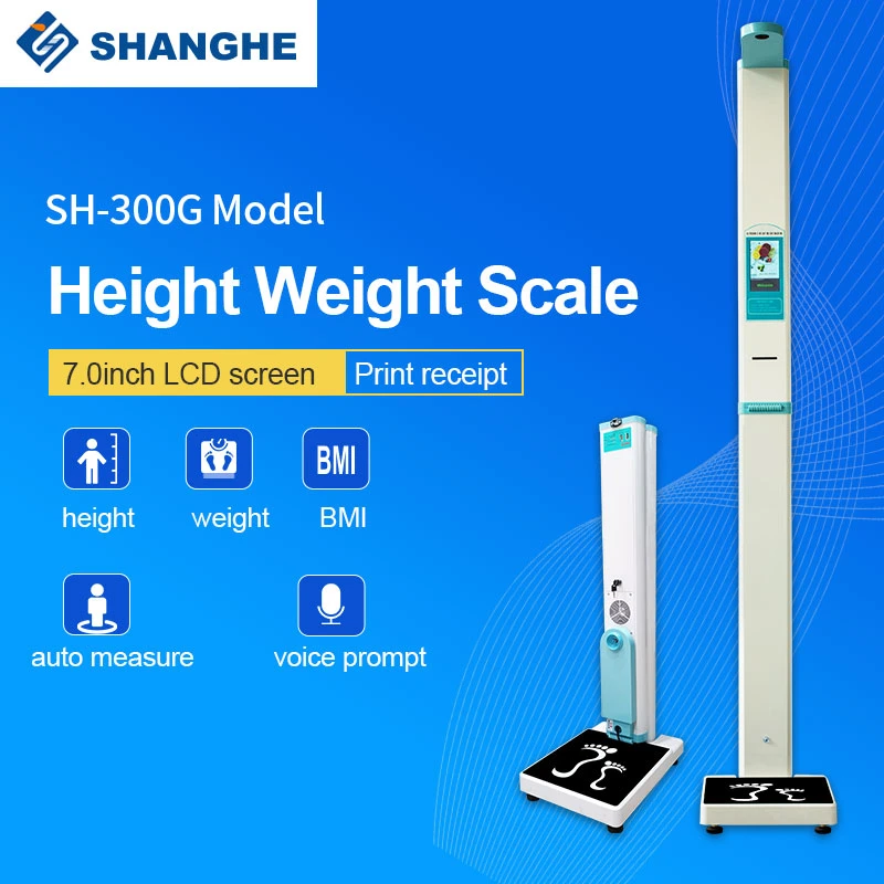 LCD Display Electronic Scale Height Weight Machine with Printer