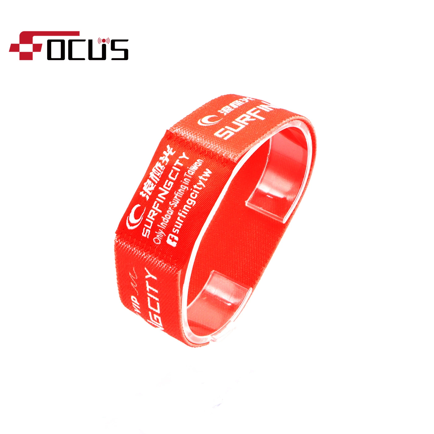 Customized Full Printing Woven Fabric Stretch Bracelet Elastic RFID Wristband