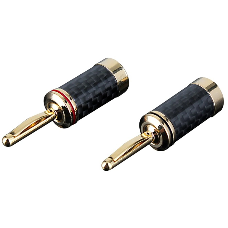 Gold Carbon Fiber HiFi Speaker Cable Banana Terminal