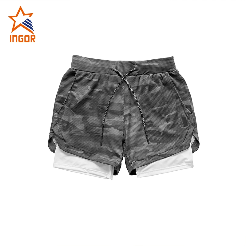 Ingorsports Großhandel/Lieferant Hochleistungs Herren Sportbekleidung Kleidung Camouflage Gedruckt Hose Mit Elastischem Bund Laufshorts