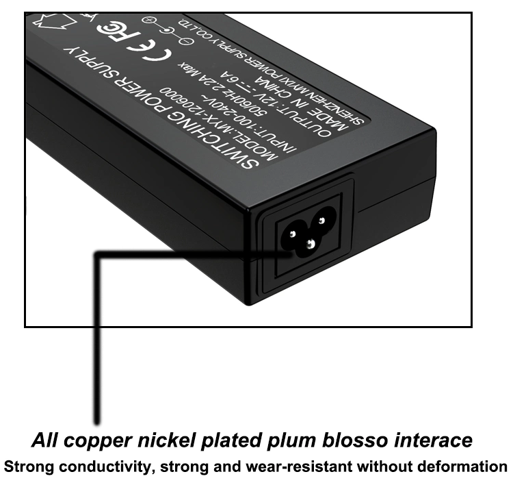 Adaptor 12V 5A 60W AC DC Power Supply 5 AMP 12 Volt Adapter Charger for LCD Screen 5.5mm*2.5mm DC Tip Barrel Jack Connector