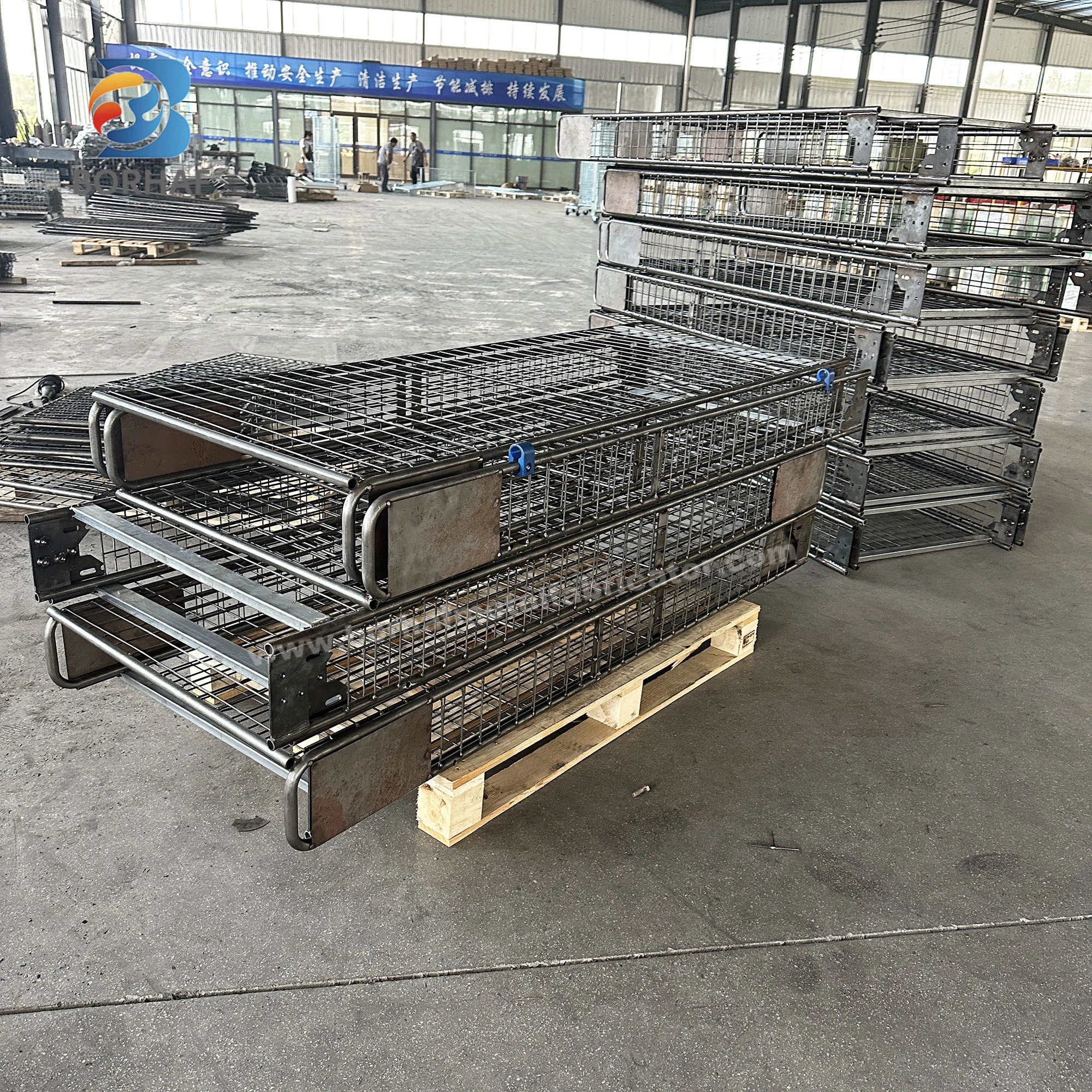 Foldable Detachable Warehouse Logistic Durable Nestable Transport Cargo Pallet Roll Cages Trolley for Sale