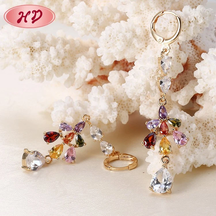 New Design Fashion Earring Gold Jewelry Rose Gold Color Plated Drop Earrings for Women