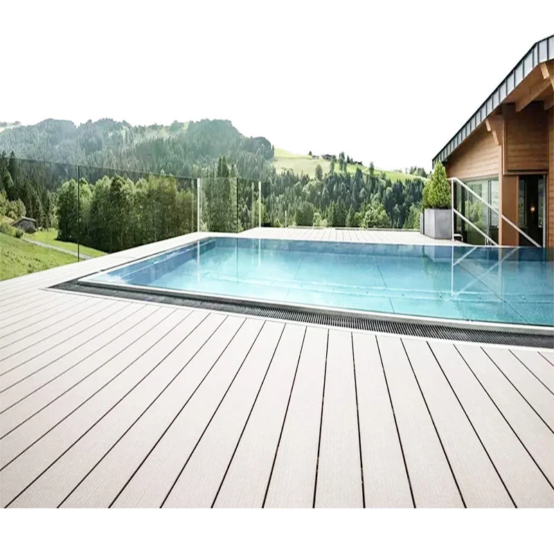 Holzmaserung Terrasse WPC Composite Co-Extrusion Co Extrusion WPC Teak Deck Board Panel Engineered Bodenbelag für den Außenbereich