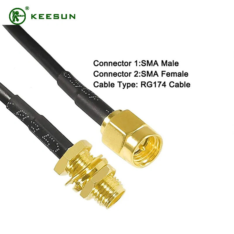 Cable Rg1,13 cable coaxial negro del módulo de router de antena WiFi/GSM/3G/4G/GPS