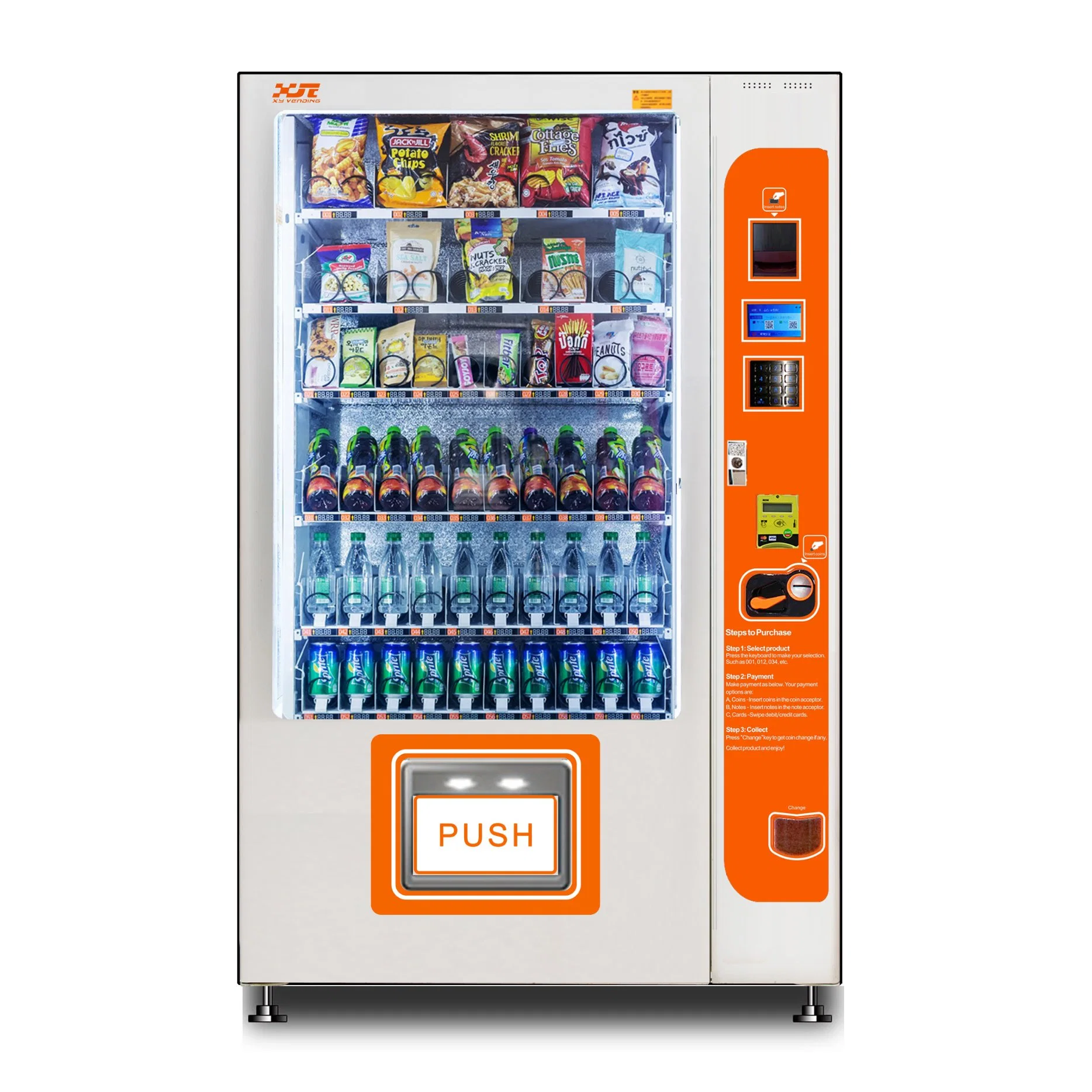 2023new Xy Coin Can Bottle Drink Snack Vending Machine Commercial