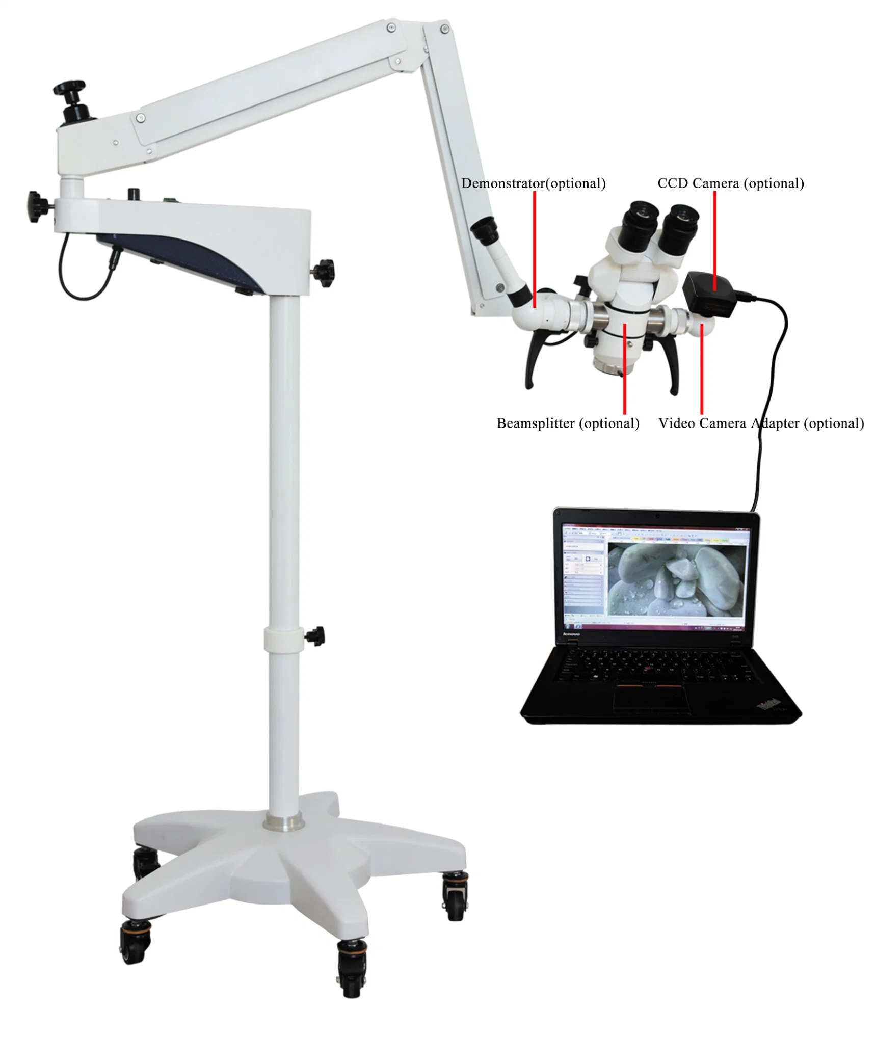 Operação Cirúrgica Oftálmica Microscópio Odontológico Portátil com monitor de adaptador de vídeo