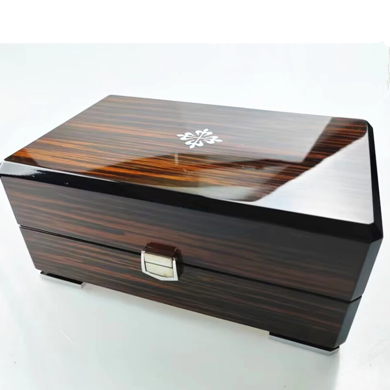 Top Quality High End Spray Painting Microfiber Insert Pate Watch Wood Box