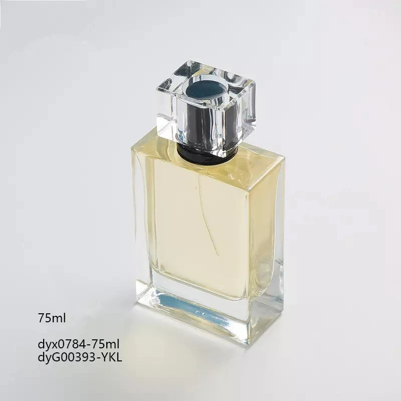 Hot Sale 75ml Perfume Bottle Transparent Thick Bottom Square Portable Travel Glass