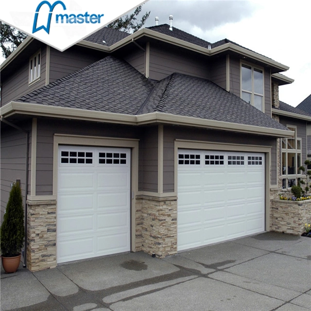 Double Classic Commercial PU Foaming Overhead Garage Doors with Windows