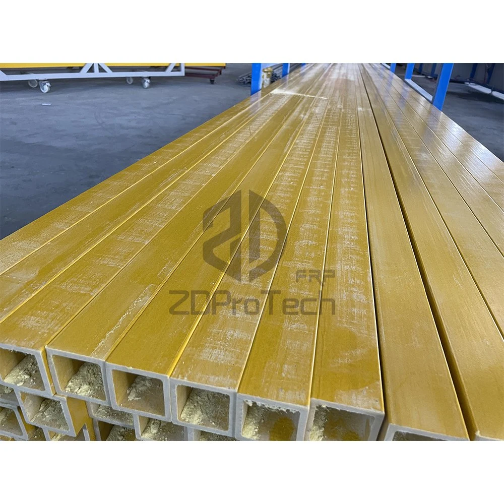 Fiberglass Square Rectangular Box Section Hollow Tube Gfrp Tube for Municipal Construction