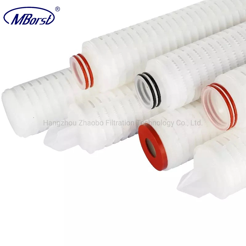 Fabricante experto de cartucho de filtro de agua de membrana hidrófoba con 0,1/0,2/0,45 Micron Plised PTFE para esterilización por vapor disolventes orgánicos