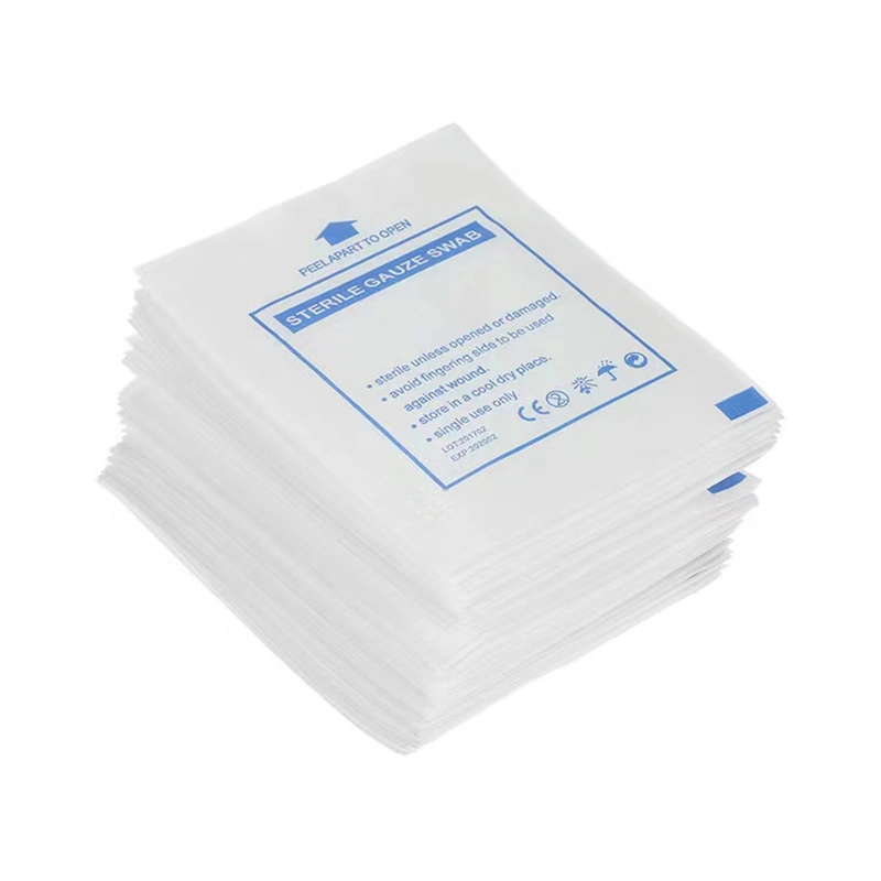 2*2/3*3/4*4/4*8inch Hospital Degreased Sterile Non-Woven Pure Cotton Gauze Pad Medical Gauze Swab