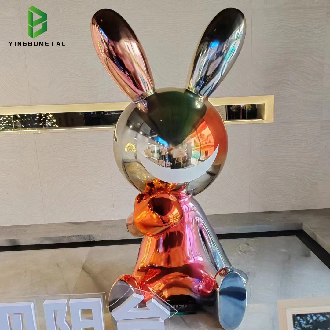 Multi-Color Hotel Lobby Company Front Desk Soft Decoration Rabbit Sculpture Decor