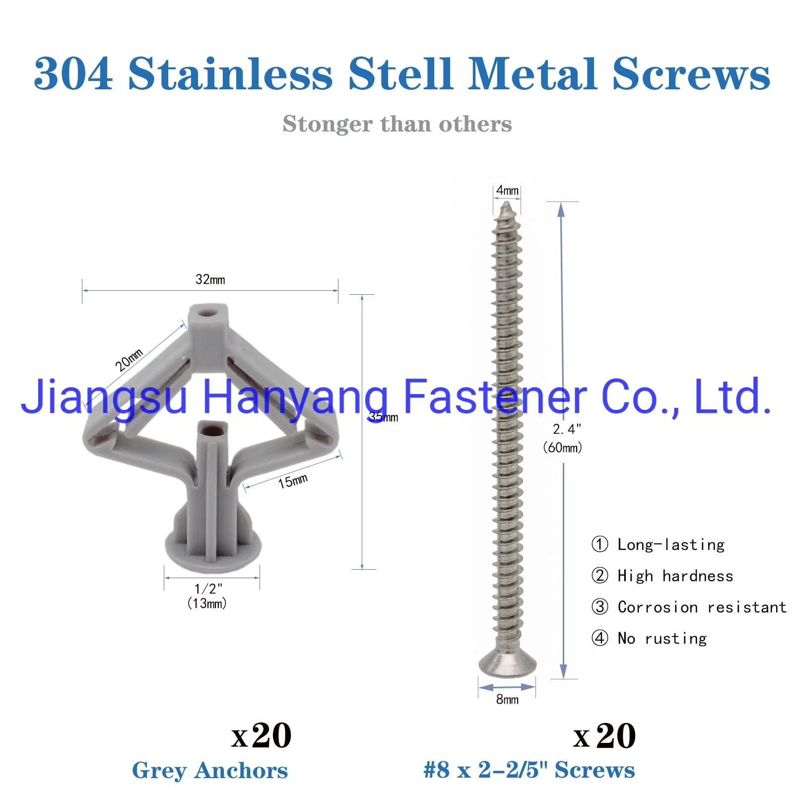 Hollow-Wall Drywall Anchors Screws Plasterboard Plugs Butterfly Expansion Customization