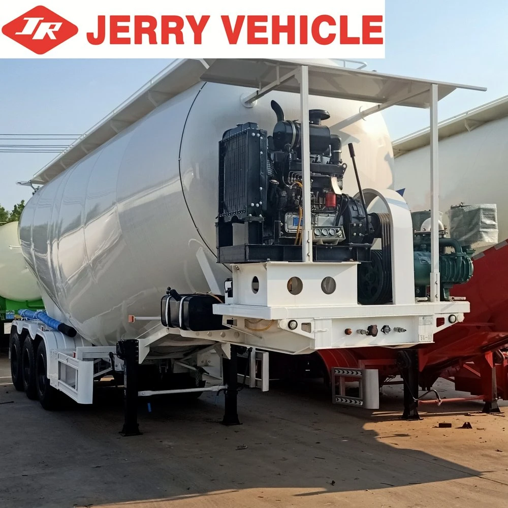 Best Price 3 Axle 30/35/40/45 Cbm Bulk Cement/Powder/Fly Ash/Flour Transport Tank Tanker with Air Compressor Truck Semi Trailer