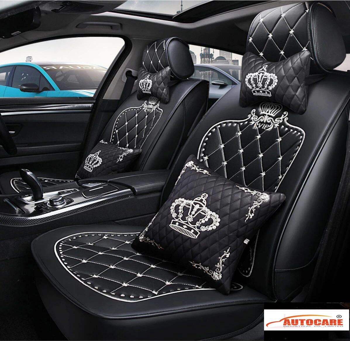 2020 Hot Fashion Crown Diamond Car Seat Cover