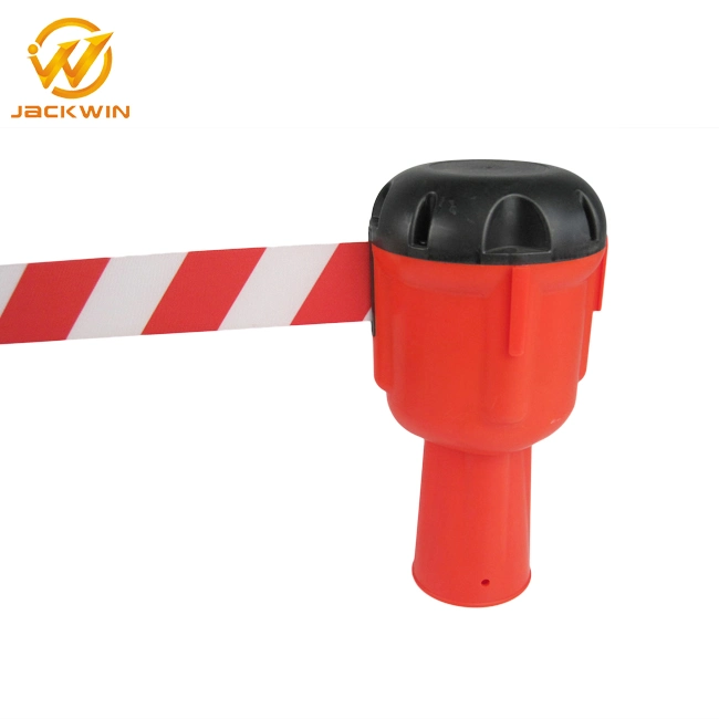 2" Width Retractable Nylon Belt Cone Toppers Connector Barriers