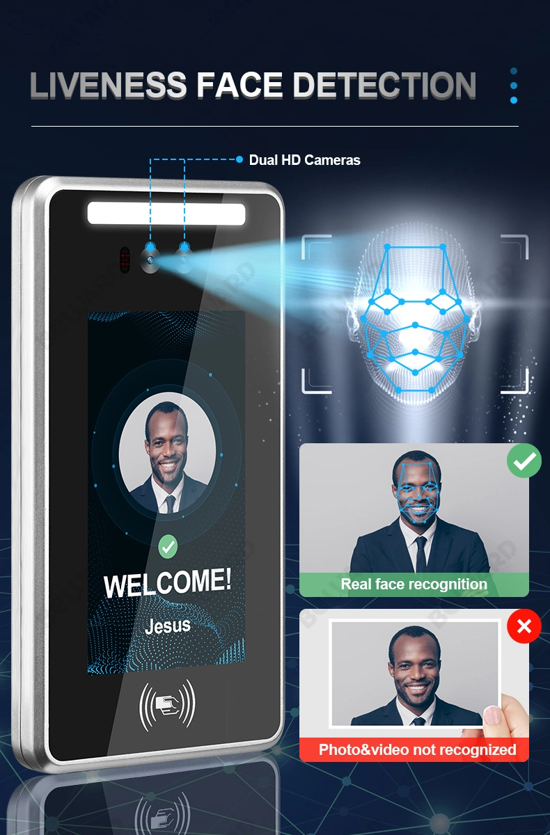 Scan Management Employees Facial Card Recording Recorder Dynamic Face Recognition Time Biometric Clocking in Machine