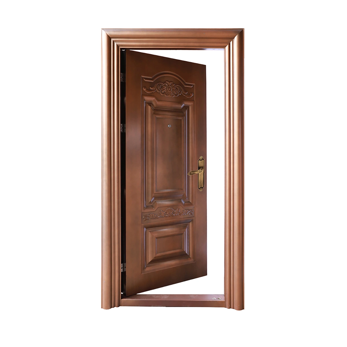 Simple Design High quality/High cost performance Solid Wood Grain Painting Internal External Metal Door