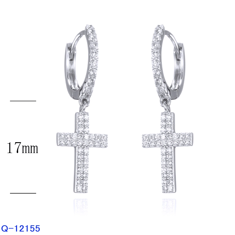 تصميم جديد بالجملة أزياء مجوهرات النحاس 925 Sterling Silver CZ ترك المحاجر للنساء