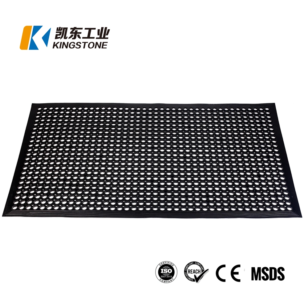 Drainage Holes Design Safety Grid Mattings Rubber Floor Mat for Kitchen Workbench