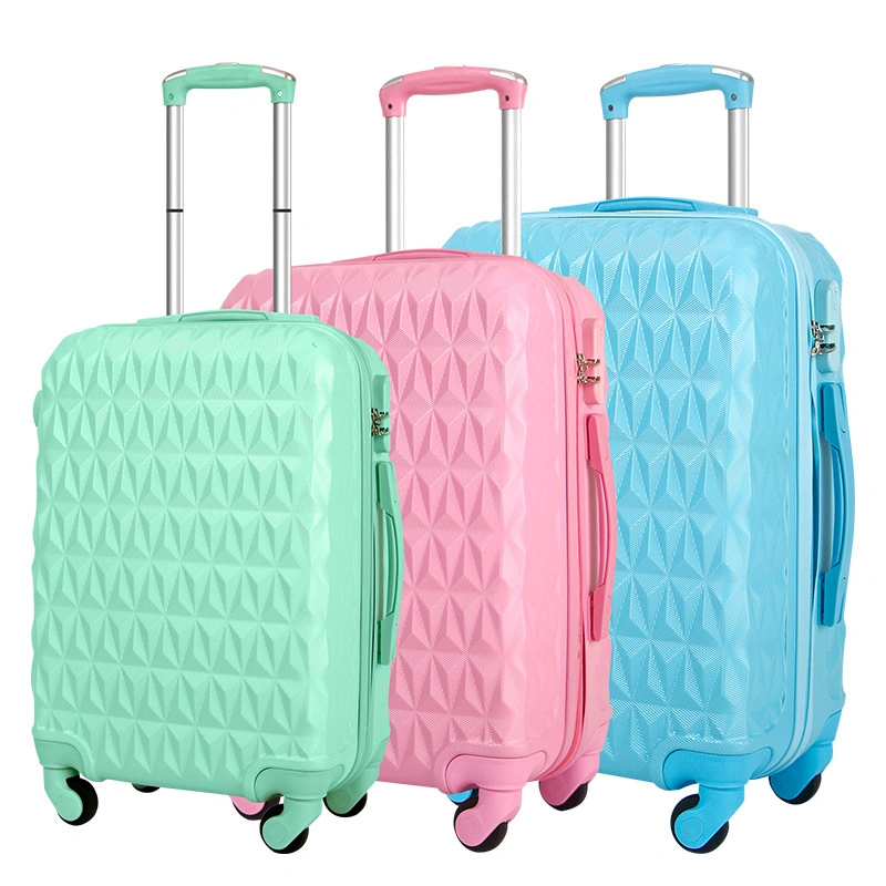 3 PCS Diamond Pattern ABS 20 24 28 Inch Suitcase Travel Luggage Set