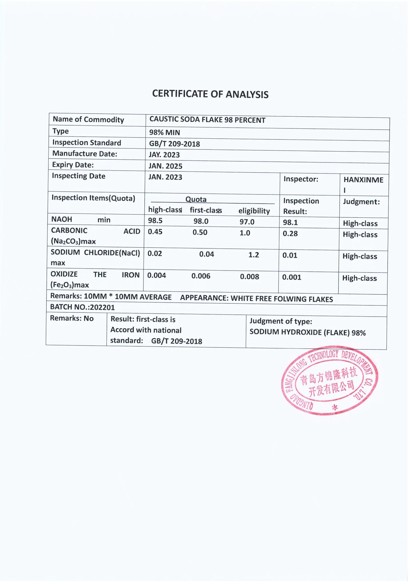 High quality/High cost performance of Caustic Soda From China Supplier