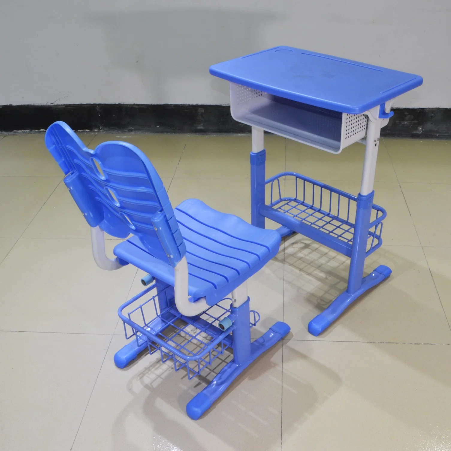 Adjustable High Student Table Chair Set School Furniture