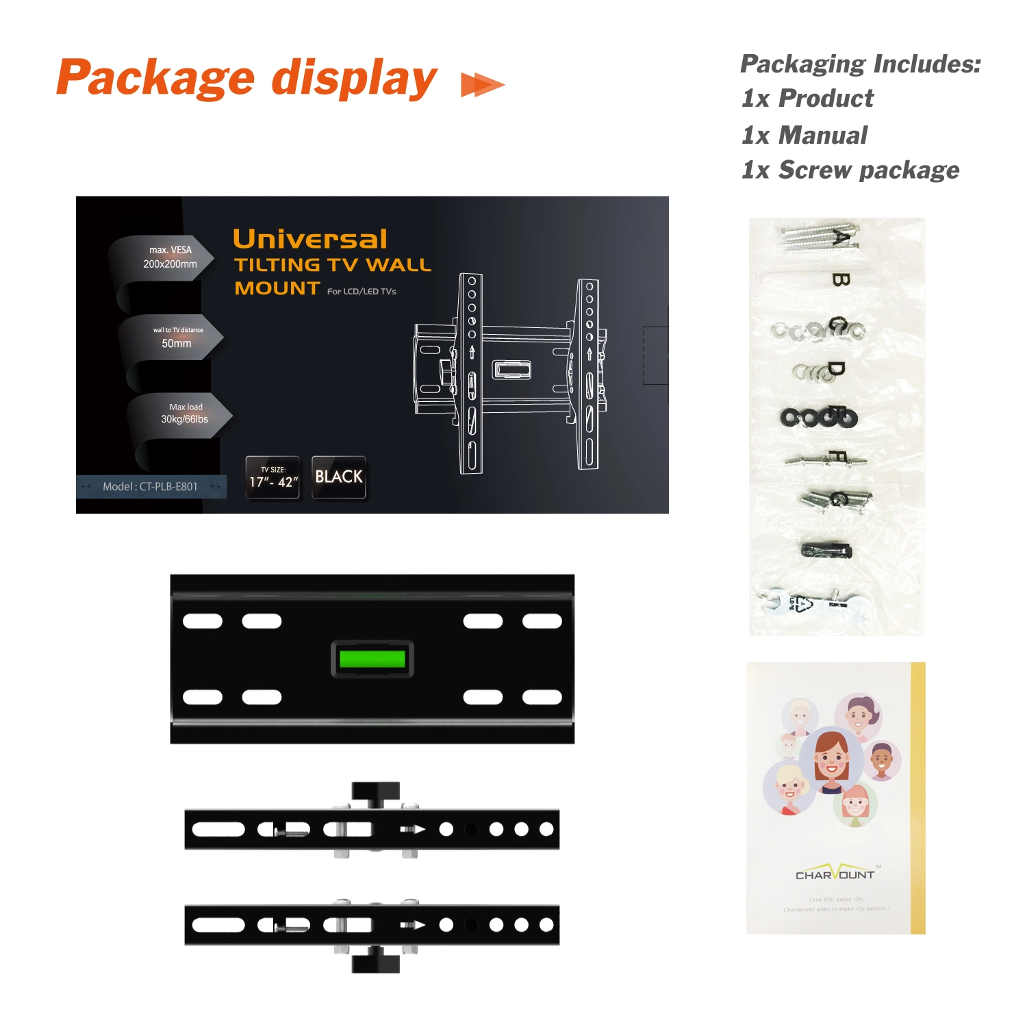 Soporte de TV LCD inclinable ajustable universal