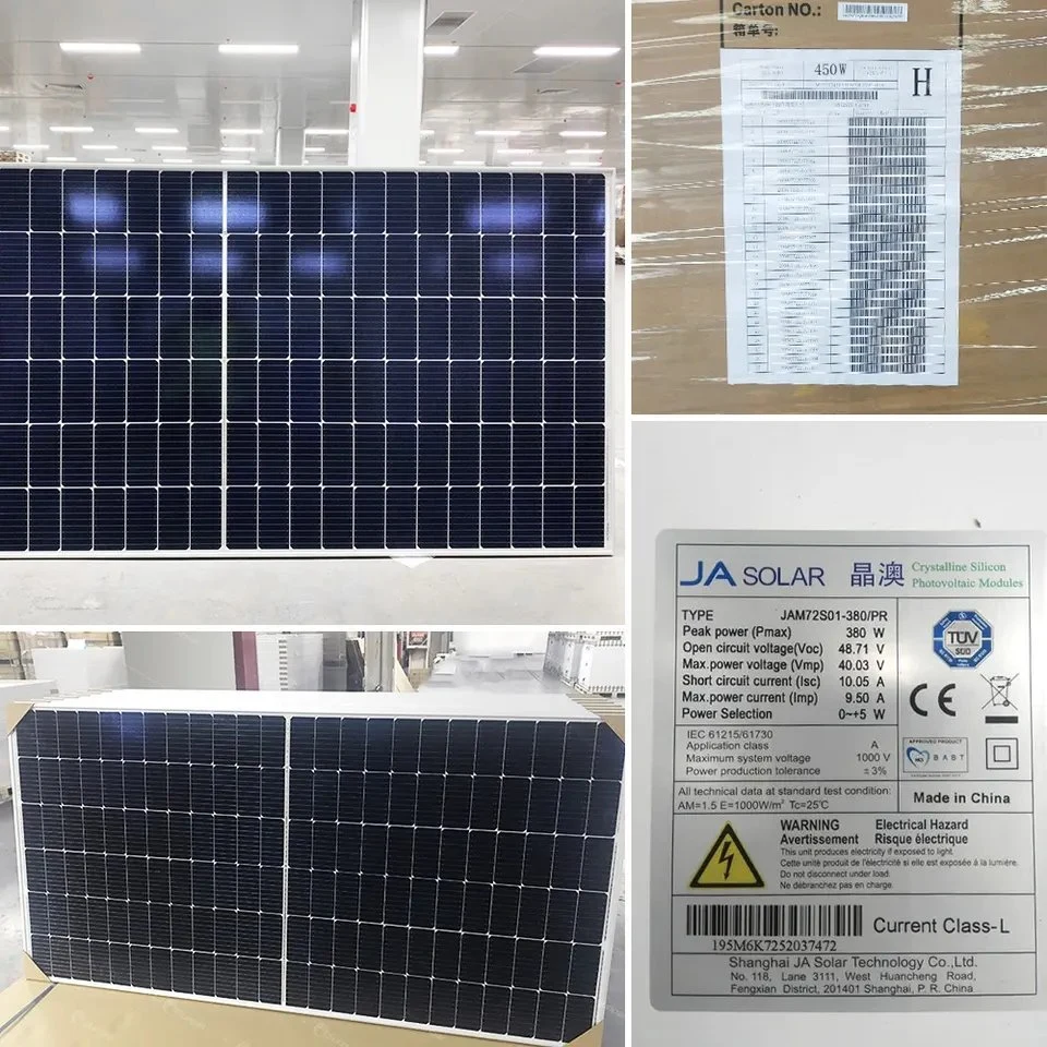 Ja Solar 525W 540W 550W Bifacial Mono Perc Half Cell High Power Industrial Solar Panel