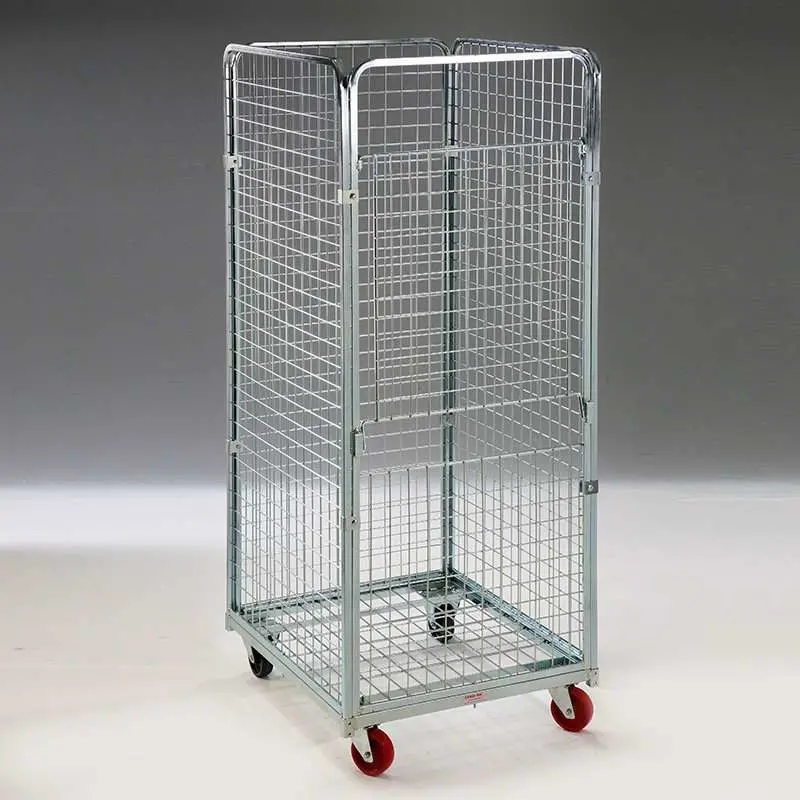 Entrega almacenamiento logístico Galvanizado Metal Roll contenedor / Mesa de carrito