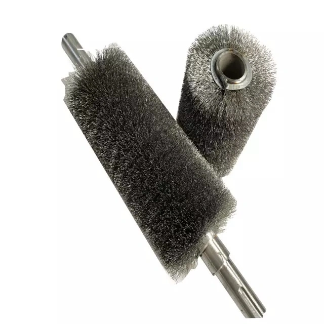 Escova com cerdas de aço do cilindro tensor para remover a ferrugem de polimento de metais