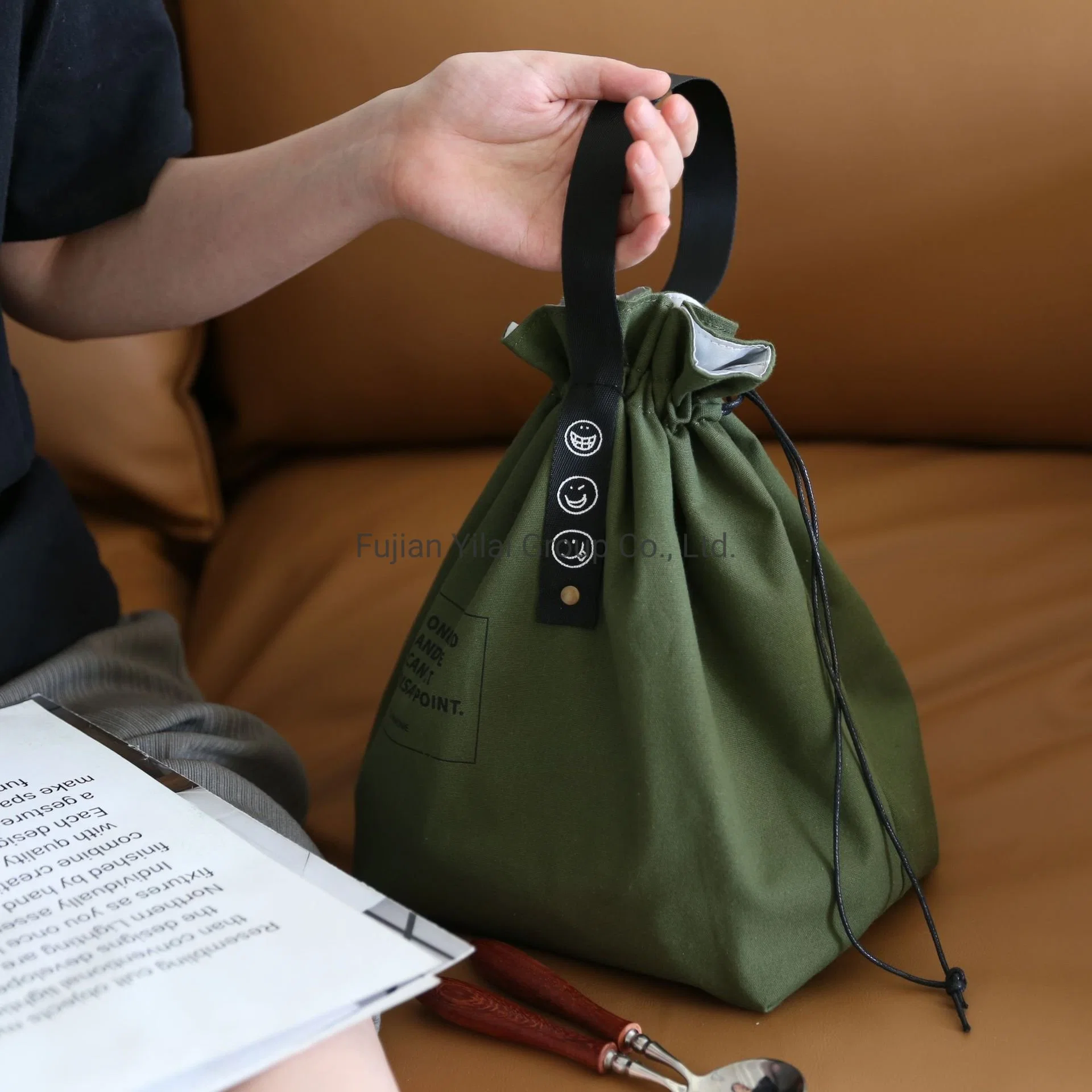 Canvas Cotton Lunch Box Bag Tooling Wind Insulation Portable Meal Cooler Bag Waterproof Office Worker Fashion Bento Bag