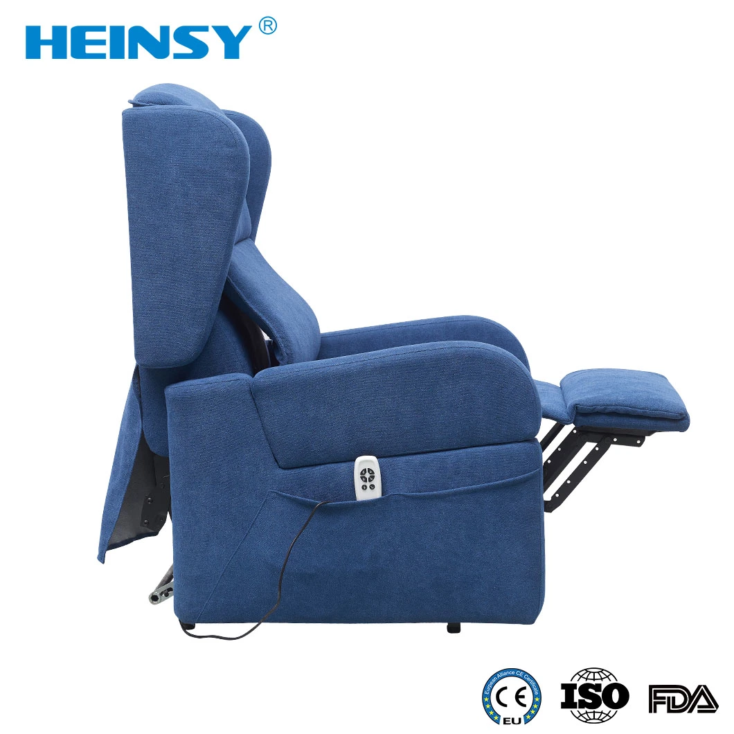 La chaleur et d'alimentation électrique Heinsy Massage Fauteuil inclinable Président de levage pour les personnes âgées avec le porte-gobelet