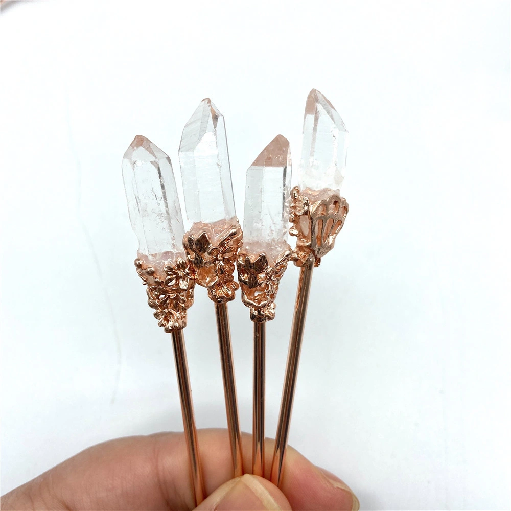 Wholesale/Supplier Good Price Natural Clear Quartz Crystal Crafts Hairpin