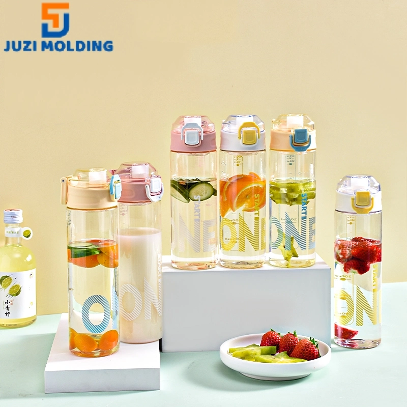 Juzi Portable Transparenz Cup Sport Kunststoff Wasserflasche mit Silikon Düse