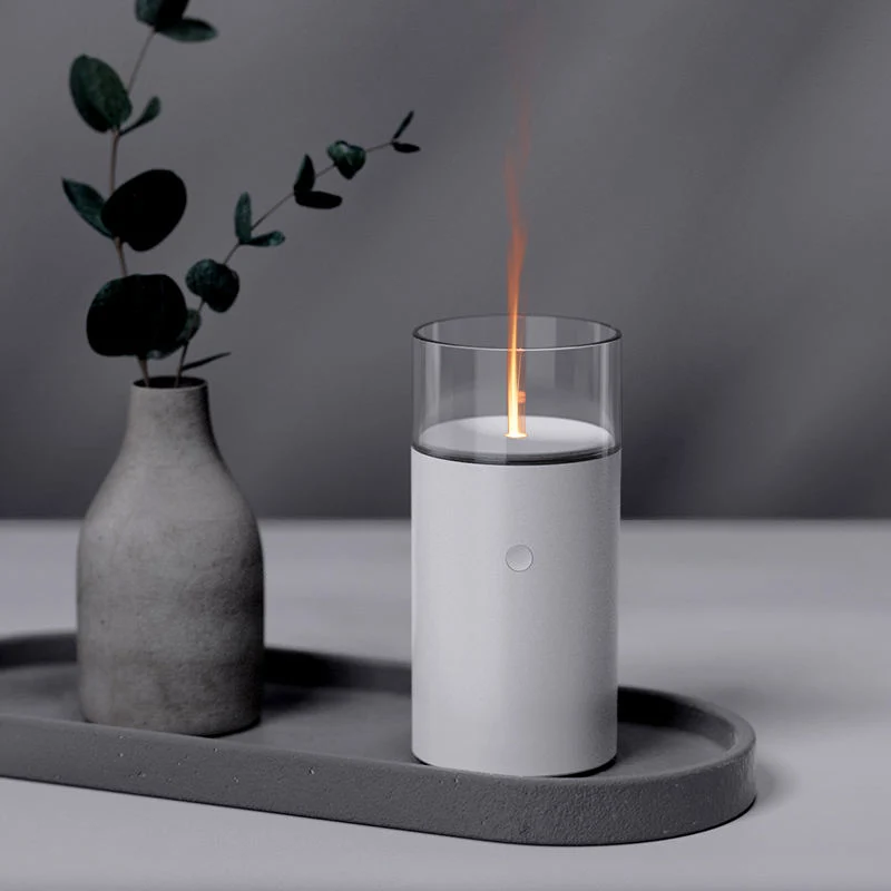 Difusor de aroma USB ultra-sónico doméstico com luz de vela de simulação Humidificador de ar