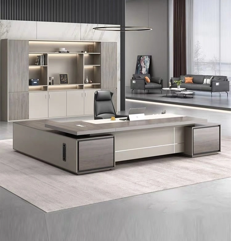 Conjunto de muebles de oficina de lujo oficina de diseño en forma de L escritorio ejecutivo jefe ejecutivo de la casa duradera de la tabla de oficina