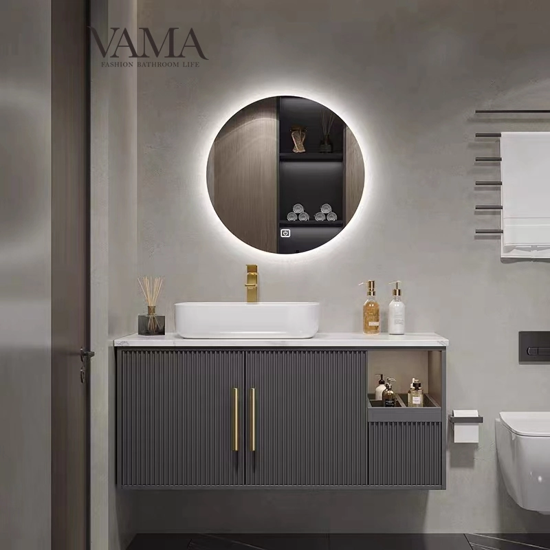 Vama Gris nuevas tendencias Muebles Diseño Abierto Armario de baño flotante Vanidad