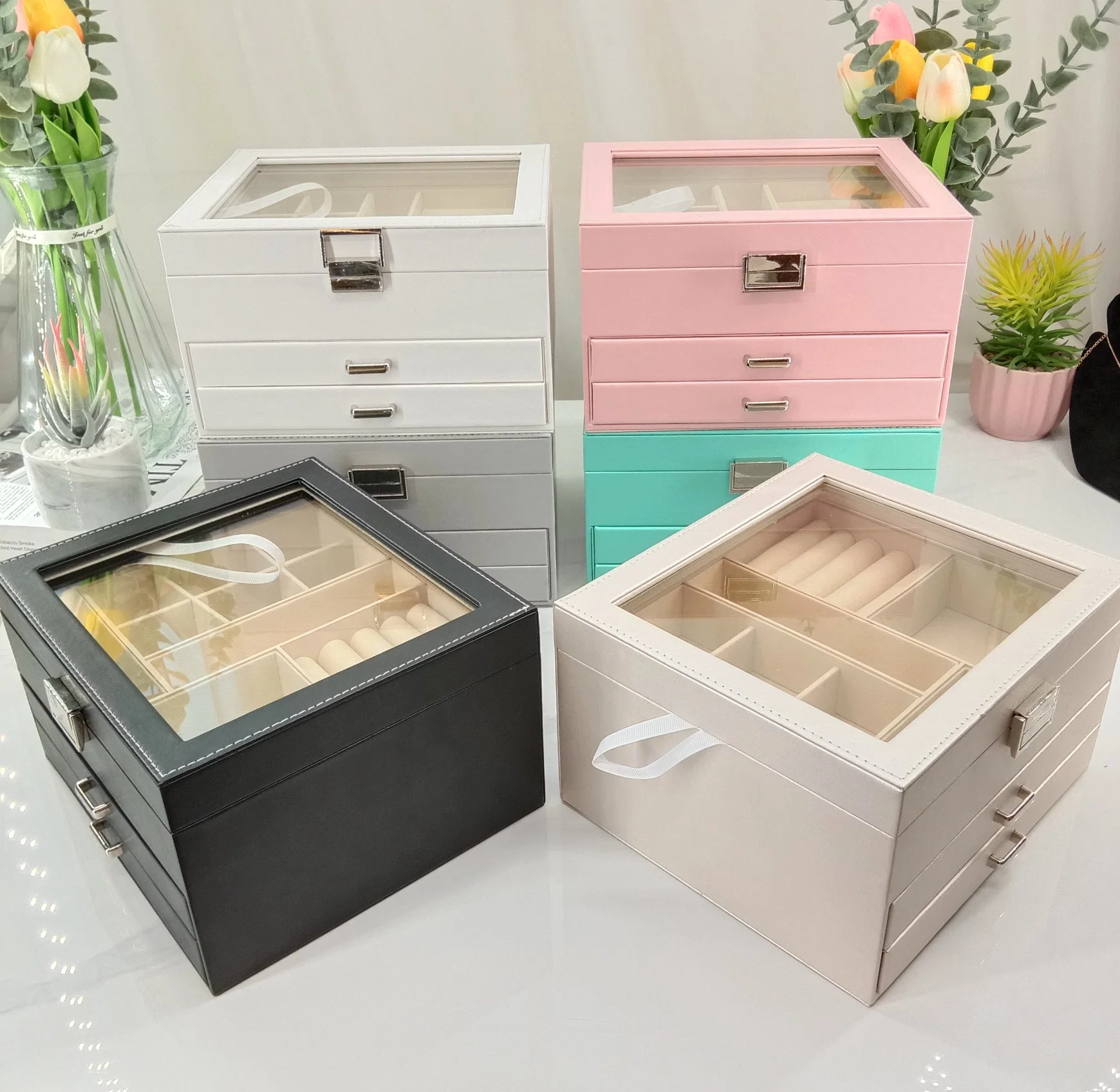 OEM ODM Double-Layer Jewelry Box Manufacturers Customized Drawer Jewelry Storage Box