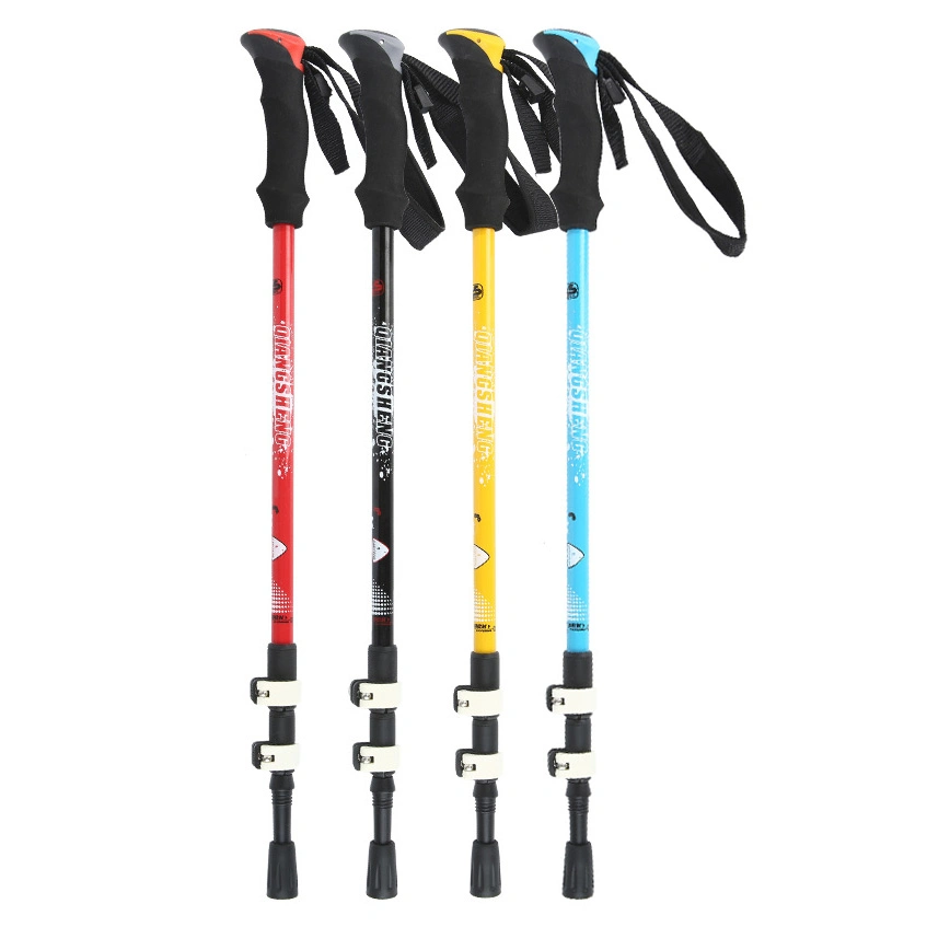 Outdoor Hiking Climbing 3 Section Trekking Poles Foldable Telescopic Folding 6061 Aluminium Custom Nordic Walking Stick