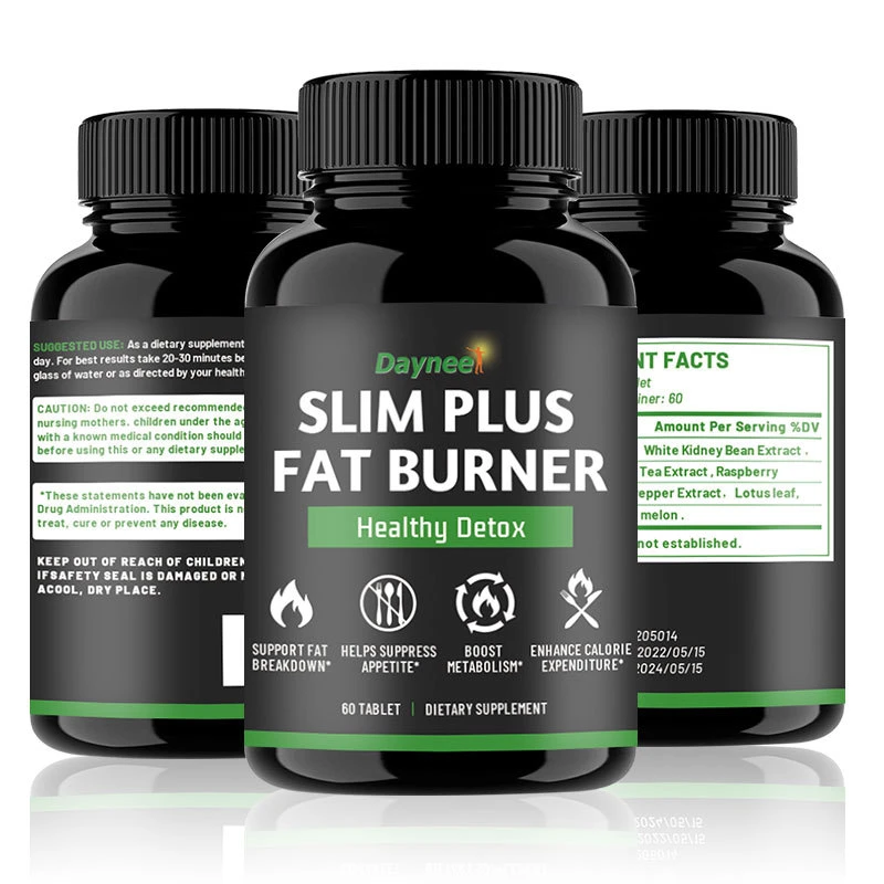 Slim Plus pílulas de dieta Fat Burner Detox Gut Saúde suporte Suplemento para perder peso